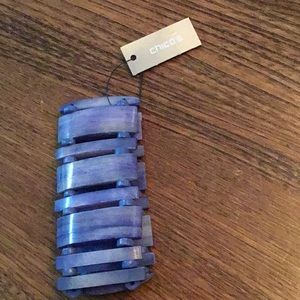 Chico’s 1 1/2” W blue/violet stretch bracelet NWT